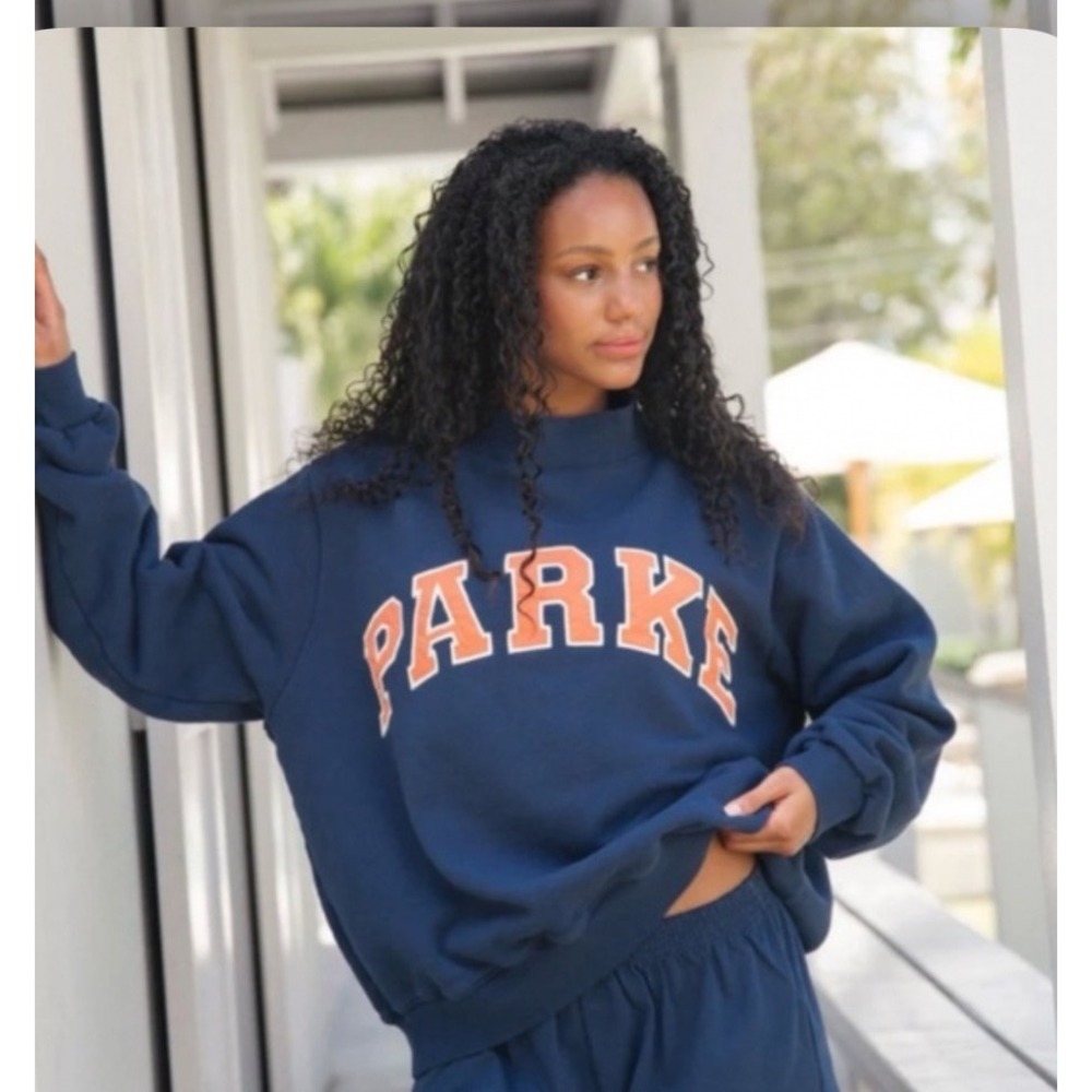 Parke Heritage Varsity Mockneck Denim&Creamsicle Size S/M Back2School 2025